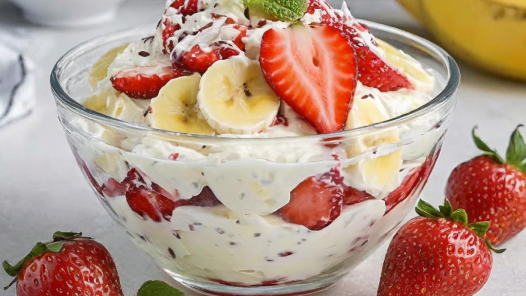 Strawberry Banana Cheesecake Salad Recipes By Padma 4520